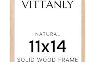Vittanly 11×14 Picture Frame, Solid Wood Frame with Plexiglass