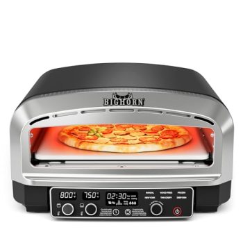 BIG HORN Pizza Oven Indoor, 14 Inch Electric Countertop Pizza Oven up to 850℉ wi