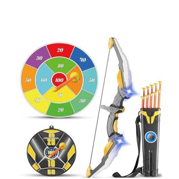 Kids Bow and Arrow Set LED Light Up Archery Set with 10 Suction Cup Arrows
