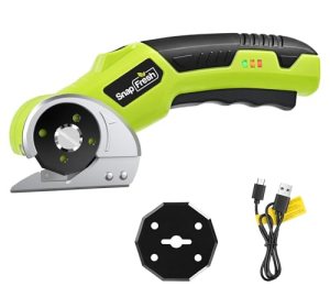 SnapFresh 4V Cordless Electric Scissors-Rechargeable Rotary Box Cutter w/ 2.0Ah