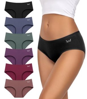 TANSTC Underwear Women Pack Low Waist Cotton Hipster Panties Full Coverage Stret