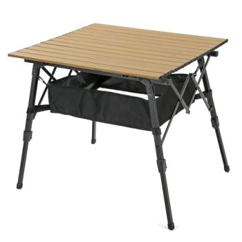 ARROWHEAD OUTDOOR 39″ Aluminum Folding Camp Roll Up Table w/Adjustable Height