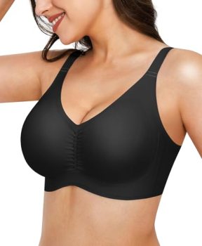 Popilush Wireless Bras with Support and Lift Seamless T Shirt Jelly Bra for Wome