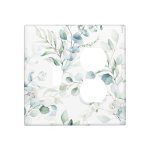 Xuejiaku Decorative Switch Cover White Eucalyptus Leaf 2 Gang Light Switch Plate