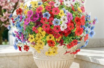 ATTGREAT Artificial Flowers Outdoors Faux Plants UV Resistant Fake Flowers Daisy