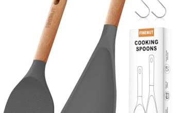 FINENUT Cooking Spoon Multifunction Spoonula Silicone Spatula Spoon 2-Pack