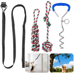 HOPET Bungee Tug Toy for Dogs,Tug of War Dog Toy for Aggressive Chewers to Keep