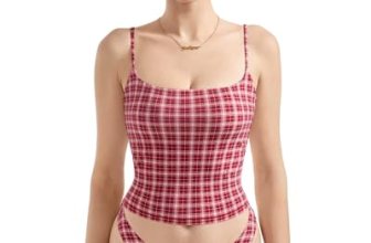 SUUKSESS Women Double Line Square Neck Tank Top Summer Going Out Tops Sleeveless