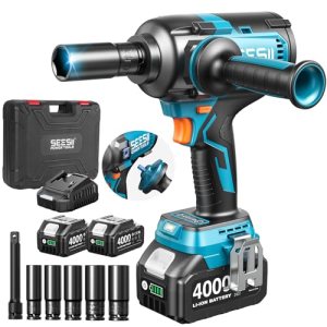 Seesii Upgraded Cordless Impact Wrench 885Ft-lbs (1200N·m): 1/2″ Impact Gun with