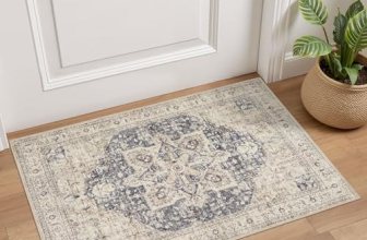 Tortania Area Rug 2×3 Doormat – Washable Vintage Oriental Farmhouse Soft Thin In