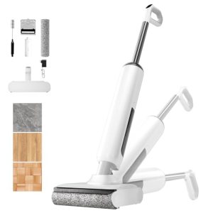 BROBIG Wet Dry Vacuum Mop – Self-Cleaning Floor Washer with 180°Lie-Flat & 0 Hai