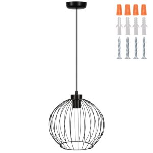 GLOBOTECH Black Ball Modern Industrial Chandelier