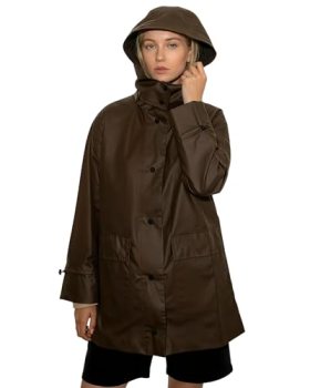 Women’s Waterproof Raincoat Jacket with Hood – Lightweight