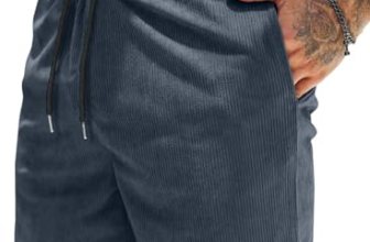 JMIERR Mens Corduroy Shorts Loose Fit Flat Front Elastic Waist Drawstring Lightw