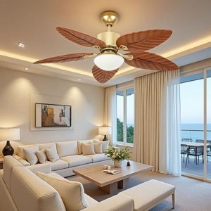 DWVO 52″ Tropical Ceiling Fan with Light & Remote