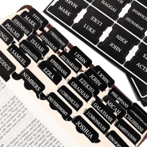 Black Bible Tabs for Men – Paper Index Tabs for Scripture Study & Chapter Marker