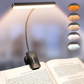 Glocusent 26 LED Book Light, 1200 mAh 90 Hrs Lasting Rechargeable Reading Light