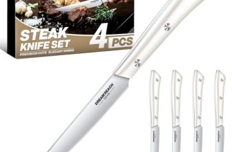 Dream Reach Steak Knife Set – Steak Knives Set of 4 Japanese Stainless Steel Sha