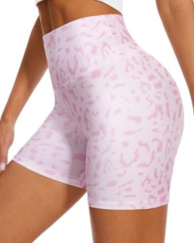 DHSO High Waisted Biker Shorts for Women-5″ Spandex Tummy Control Athletic Worko