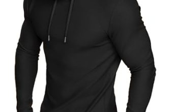 JMIERR Men’s Fleece Hoodies Muscle Long Sleeve T Shirts Casual Early Fall Fashio
