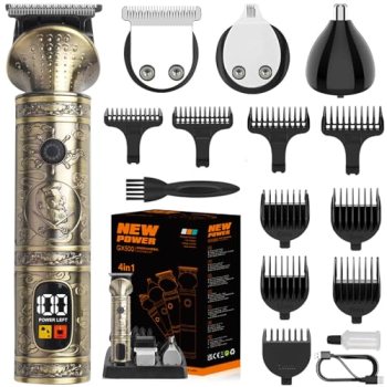 NuvaConx Trimmer Kit Professional Hair Clipper Zero Gapped T-Blade Electric Shav