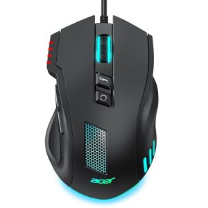 acer Wired Gaming Mouse, 12,800 DPI RGB Ergonomic Computer Mouse with Optical Se