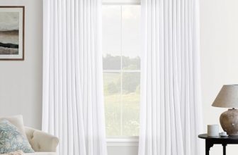 90 Inch Pinch Pleated Linen Curtains for Living Room Bedroom Snow White Neutral
