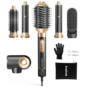 6 in 1 Hot Air Brush & Hair Dryer–High-Speed Hair Dryer Brush with Auto Wrap Cur