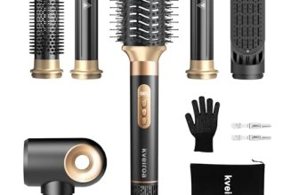 6 in 1 Hot Air Brush & Hair Dryer–High-Speed Hair Dryer Brush with Auto Wrap Cur