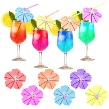 WELLFAR Fun Umbrella Drink Straws