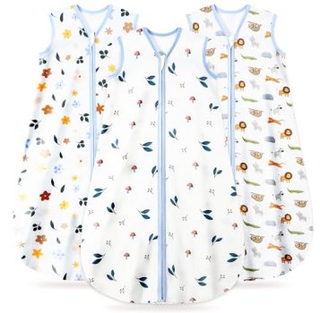 TURMEWU 3 Pack Baby Sleep Sack 0-6 Months 100% Organic Cotton