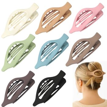 YTQDSS 8PCS Flat Hair Claws Matte Non-Slip Clips for Women