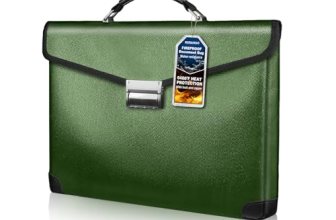 RERAMDO Fireproof Document Bag 14.5″X11″X2.5″ Fireproof Money Bag for Cash With