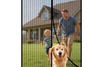 Kitsure Magnetic Screen Door – 38.0 x 82.0 in Retractable Screen Door Mesh for F