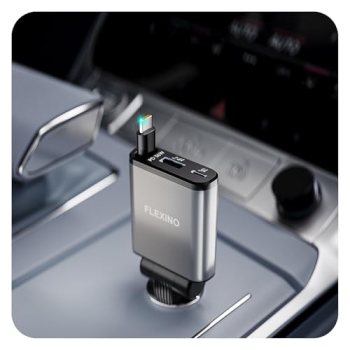 Flexino 【Ultra-Slim】 Retractable Car Charger for iPhone 17