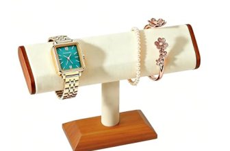 YUQIN Solid Wood T-bar Watch Display Stand Bracelet Holder Jewelry Tower Organiz
