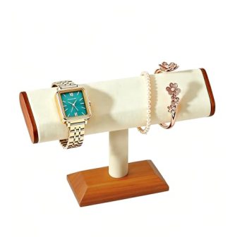 YUQIN Solid Wood T-bar Watch Display Stand Bracelet Holder Jewelry Tower Organiz