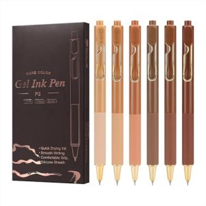 Niodel Gel Pens,6 Pcs Quick Drying Black Ink Medium Point 0.7mm Pens