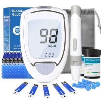 Glucose Monitor Kit, Blood Sugar Monitor with 50 Test Strips & 50 Lancets for Di