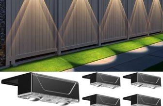 Srtyuo Solar Fence Lights Outdoor – 3 Color Modes(3000K/4000K/6000K)