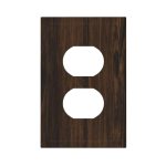 Xuejiaku Outlet Covers Dark Brown Wood Grain Rustic Country Wooden 1 Gang Duplex