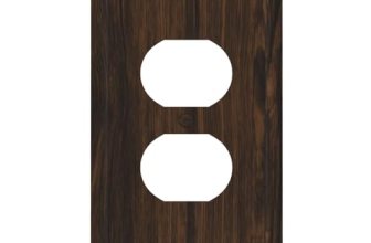 Xuejiaku Outlet Covers Dark Brown Wood Grain Rustic Country Wooden 1 Gang Duplex