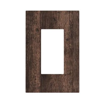 Xuejiaku Outlet Covers Rustic Brown Wood Plank Retro Wooden Board 1 Gang Single