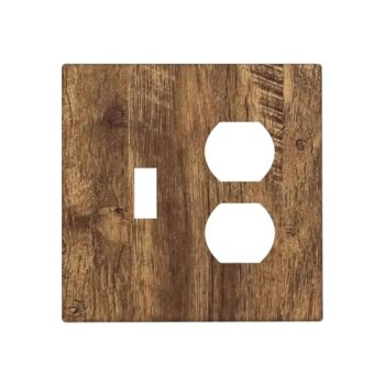 Xuejiaku Light Switch Cover Plate Rustic Wood Grain Country Vintage Wooden Board