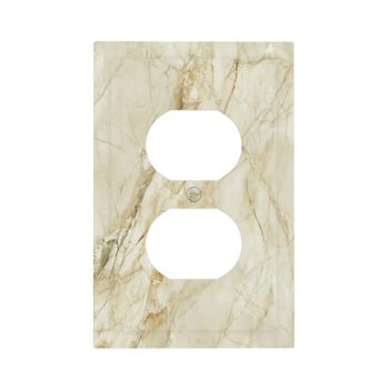 Xuejiaku Outlet Covers Creamy Beige Marble Abstract Minimalism 1 Gang Duplex Lig