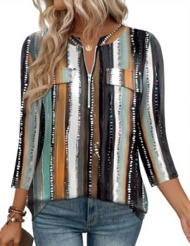 LOMON Womens Tops Dressy Casual 3/4 Quarter Length Sleeve Business Office V Neck