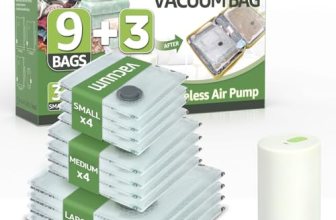 12 Packs Vacuum Bags for Travel with Rechargeable air Pump