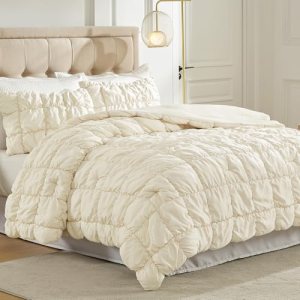 Amélie Home Beige Bubble Comforter Set King Size