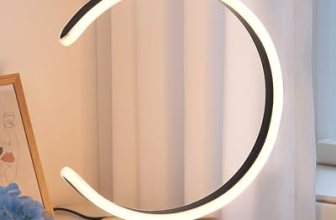 EDISHINE LED Table Lamp, C-Shaped Modern Lamps for Nightstand with 3 Color Tempe