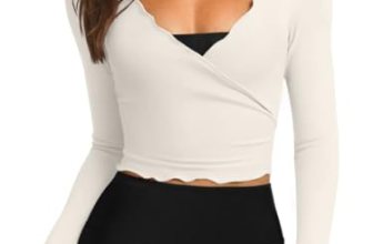 LASLULU Womens Tie Front Pilates Wrap Top Long Sleeve Workout Tops Bolero Shrugs